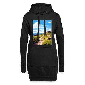 Lands End Cornouailles Angleterre Affiche de voyage souvenir - Sweat-shirt à capuche long Femme - noir - Devant