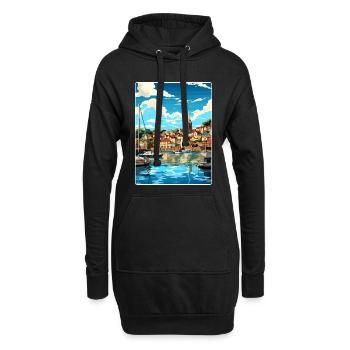 Falmouth England Reise Poster Souvenir Farbe WPA - Hoodie-Kleid - Schwarz - Vorne