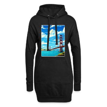 San Francisco Golden Gate Kalifornien Reiseposter - Hoodie-Kleid - Schwarz - Vorne