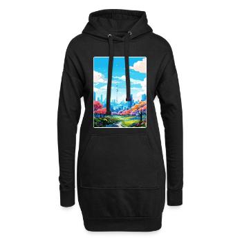 Séoul Corée du Sud Affiche de voyage Peinture Souvenir WPA - Sweat-shirt à capuche long Femme - noir - Devant