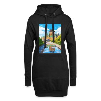 Québec Canada Affiche de voyage Peinture Souvenir WP - Sweat-shirt à capuche long Femme - noir - Devant