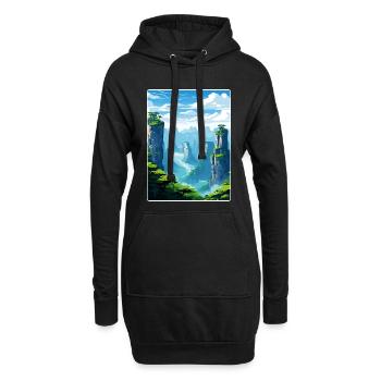 Zhangjiajie Chine Voyage Affiche Peinture Souvenir WPA - Sweat-shirt à capuche long Femme - noir - Devant