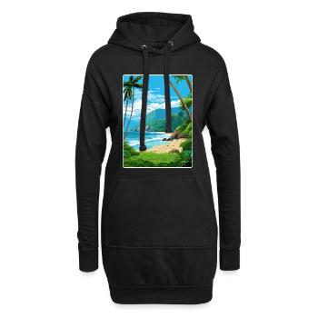 Carte d’affiche de voyage du parc national des Samoa américaines - Sweat-shirt à capuche long Femme - noir - Devant