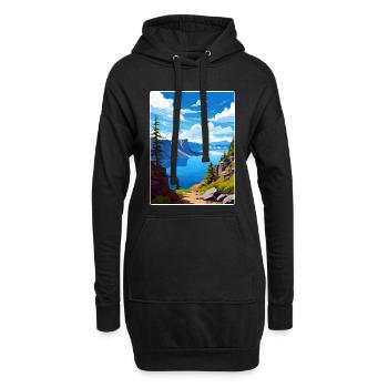 Affiche de voyage souvenir du parc national du lac Crater - Sweat-shirt à capuche long Femme - noir - Devant