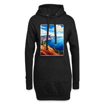 Affiche de voyage souvenir du parc national du lac Crater - Sweat-shirt à capuche long Femme - noir - Devant