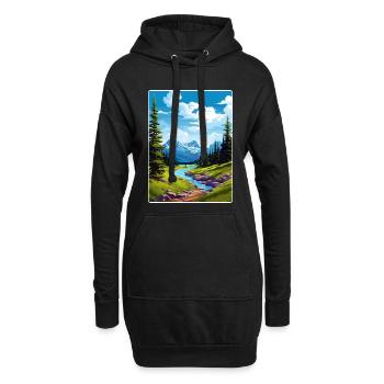 Gletscher-Nationalpark Reiseposter Souvenir WPA - Hoodie-Kleid - Schwarz - Vorne