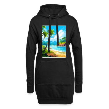 République dominicaine Carte d’affiche de voyage dans les Caraïbes - Sweat-shirt à capuche long Femme - noir - Devant