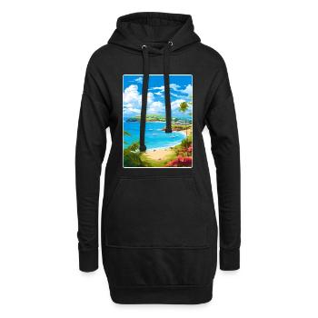 Antigua-et-Barbuda Carte d’affiche de voyage dans les Caraïbes - Sweat-shirt à capuche long Femme - noir - Devant