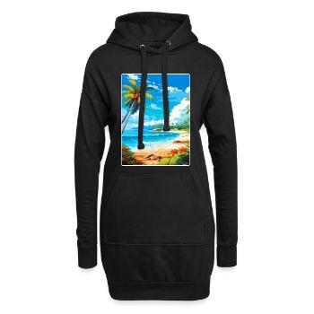 Barbade Caraïbes Voyage Affiche Souvenir Peinture WP - Sweat-shirt à capuche long Femme - noir - Devant