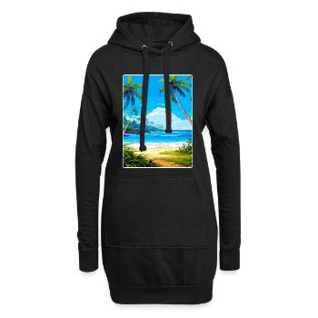 Barbade Caraïbes Voyage Affiche Souvenir Peinture WP - Sweat-shirt à capuche long Femme - noir - Devant