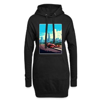 Affiche de voyage de course de sport automobile sur le circuit de Singapour - Sweat-shirt à capuche long Femme - noir - Devant