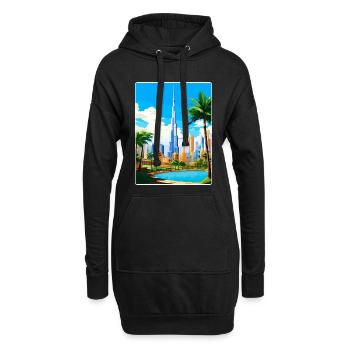 Dubaï Émirats arabes unis Affiche de voyage souvenir - Sweat-shirt à capuche long Femme - noir - Devant