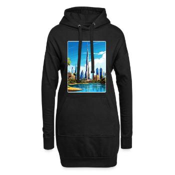Dubaï Émirats arabes unis Affiche de voyage souvenir - Sweat-shirt à capuche long Femme - noir - Devant
