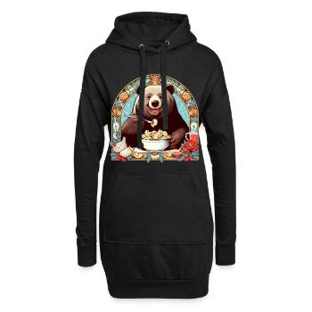 Cadeau Pelmeni Ours - Sweat-shirt à capuche long Femme - noir - Devant