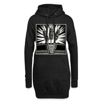 3 épis de blé - Sweat-shirt à capuche long Femme - noir - Devant