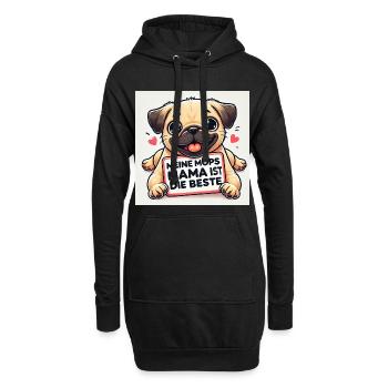 Drôle de chien avec message pour enfants - Sweat-shirt à capuche long Femme - noir - Devant