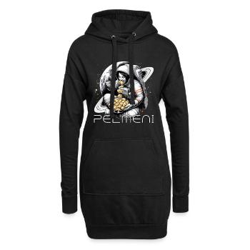 Astronaut Astronautin Pelmeni lecker Geschenk - Hoodie-Kleid - Schwarz - Vorne