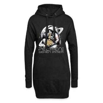 Astronaut Astronautin Pelmeni lecker Geschenk - Hoodie-Kleid - Schwarz - Vorne