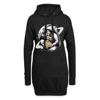 Astronaut Astronautin Pelmeni lecker Geschenk - Hoodie-Kleid - Schwarz - Vorne