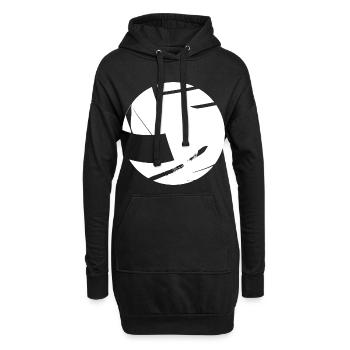 Volleyball Comic Look - Hoodie-Kleid - Schwarz - Vorne