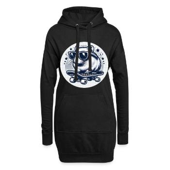 Hamster Skateboard Style - Sweat-shirt à capuche long Femme - noir - Devant