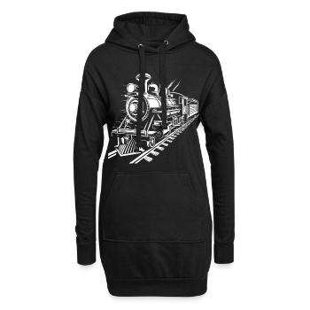 Graphique ferroviaire - Sweat-shirt à capuche long Femme - noir - Devant