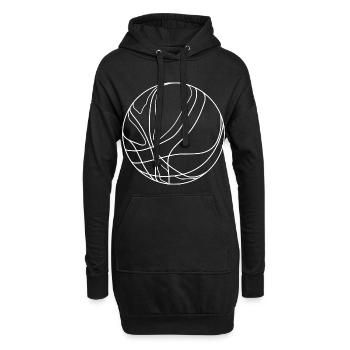 Basketball Ball Zeichnung - Hoodie-Kleid - Schwarz - Vorne