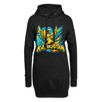 Kazakhstan Eagle Coat of Arms Emblem Flag Gift - Hoodie Dress - black - Front