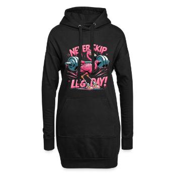 Jour des jambes Flamingo Leg Workout Cadeau de gymnastique drôle - Sweat-shirt à capuche long Femme - noir - Devant