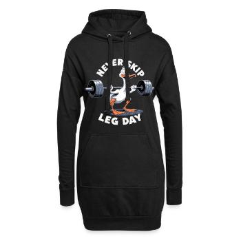 Leg Day Gans Beintraining witzig Gym Geschenk - Hoodie-Kleid - Schwarz - Vorne