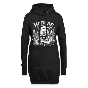Habear Weihnachten Bär Schal süß Geschenk - Hoodie-Kleid - Schwarz - Vorne
