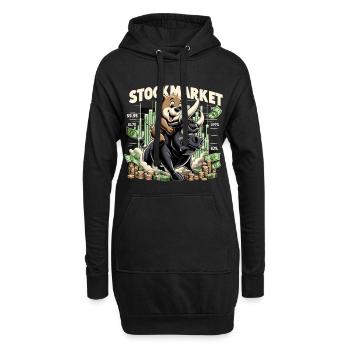 Bourse Marché boursier Bull Bull Bear Profit Gift - Sweat-shirt à capuche long Femme - noir - Devant
