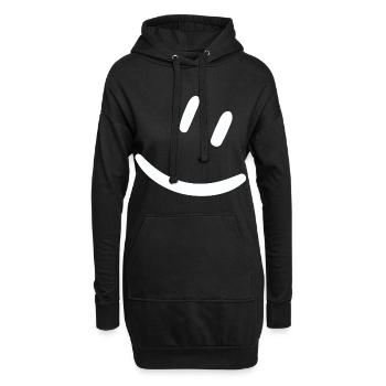 T-Shirt mit einem Lächeln - Hoodie-Kleid - Schwarz - Vorne
