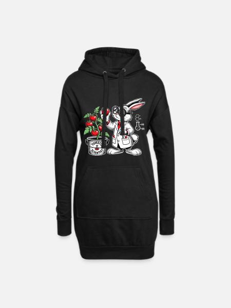 Tomaten Wissenschaftler Wissenschaft Hase Geschenk - Hoodie-Kleid - Schwarz