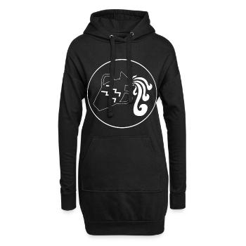 Wassermann Sternzeichen (Weiß) - Hoodie-Kleid - Schwarz - Vorne