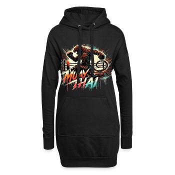 Muay Thai Tiger Thaiboxen Kickboxen Boxen Geschenk - Hoodie-Kleid - Schwarz - Vorne
