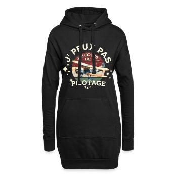 J'peux pas j'ai cours de pilotage - Sweat-shirt à capuche long Femme - noir - Devant