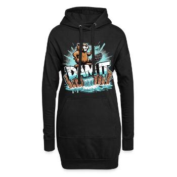 Biber Damm Verdammt witzig Bieber Geschenk - Hoodie-Kleid - Schwarz - Vorne