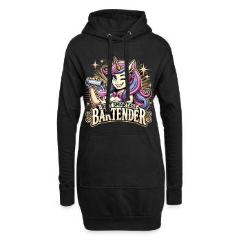 Barkeeperin Barfrau Einhorn Geschenk - Hoodie-Kleid - Schwarz - Vorne