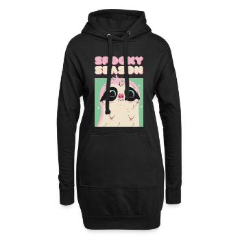 Spooky Season - Paresseux vampire mignon - Sweat-shirt à capuche long Femme - noir - Devant