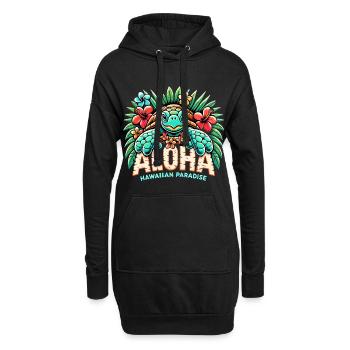 Aloha Tortue Hawaï Paradis Cadeau - Sweat-shirt à capuche long Femme - noir - Devant