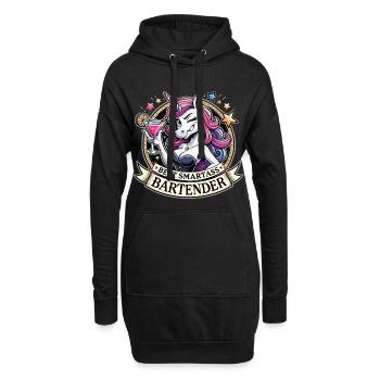 Barkeeperin Barfrau Einhorn witzig Geschenk - Hoodie-Kleid - Schwarz - Vorne
