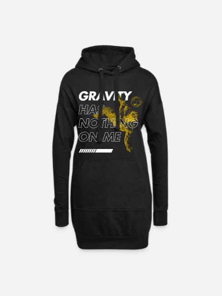 Schwerkraftloser Fallrückzieher – Fußballfieber - Hoodie-Kleid - Schwarz