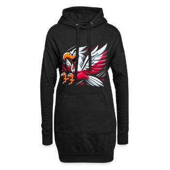 Polska Pologne Aigle Drapeau Dessin Animé Cadeau - Sweat-shirt à capuche long Femme - noir - Devant