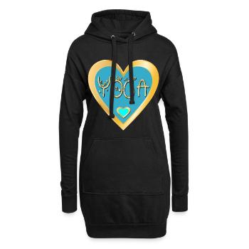 COURONNE DE YOGA DU CŒUR - Sweat-shirt à capuche long Femme - noir - Devant