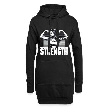 Force femme forte tension muscles cadeau - Sweat-shirt à capuche long Femme - noir - Devant