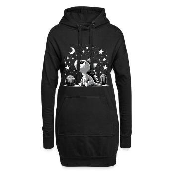 Stegosaurus Baby Dino Babydino Sterne Kaktus - Hoodie-Kleid - Schwarz - Vorne