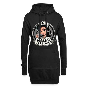 Smartass Nurse Drôle Cadeau - Sweat-shirt à capuche long Femme - noir - Devant