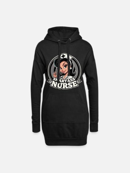 Klugscheißer Krankenschwester witzig Geschenk - Hoodie-Kleid - Schwarz