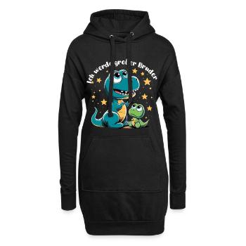 T-Rex Baby Dino Großer Bruder Dinobaby Geschenk - Hoodie-Kleid - Schwarz - Vorne